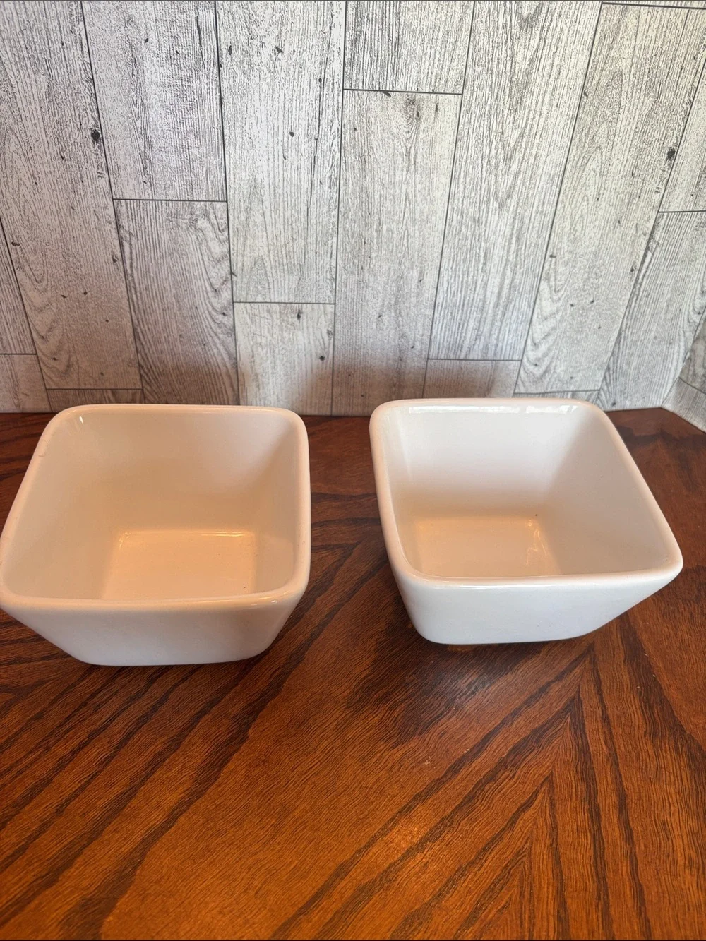 The Pampered Chef White Square Ceramic Serving Bowls - Set of 2